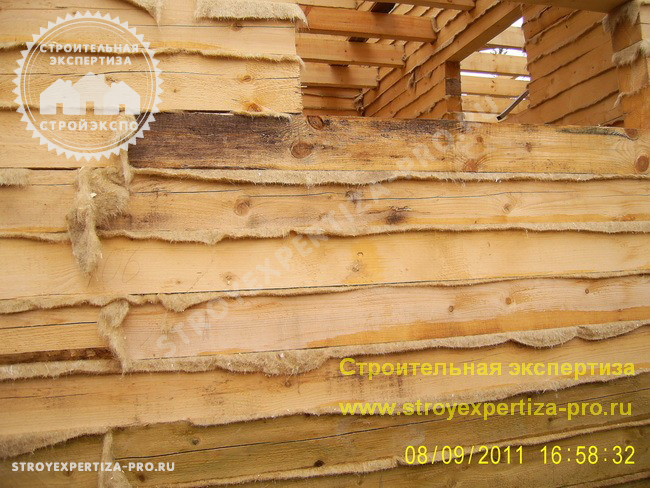 Побурение древесины бруса на строительстве деревянного дома
